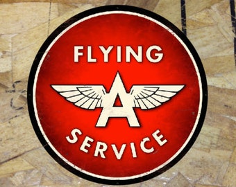 Flying A Gasoline Red Rusty Distressed Vintage Decal Bumper Window Car Truck Sticker  - 3.5" - 3 for 1