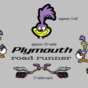 Plymouth RoadRunner Sticker Kit Vinyl Decal Hot Rod Sticker Set of 11 Stickers Decals