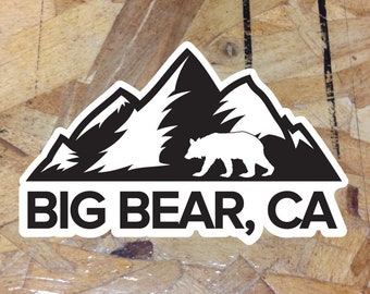 Big Bear Black & White CA California Decal Bumper Window Car Truck Sticker Ski Snowboard Mtn Bike  - 3.5" - 3 for 1