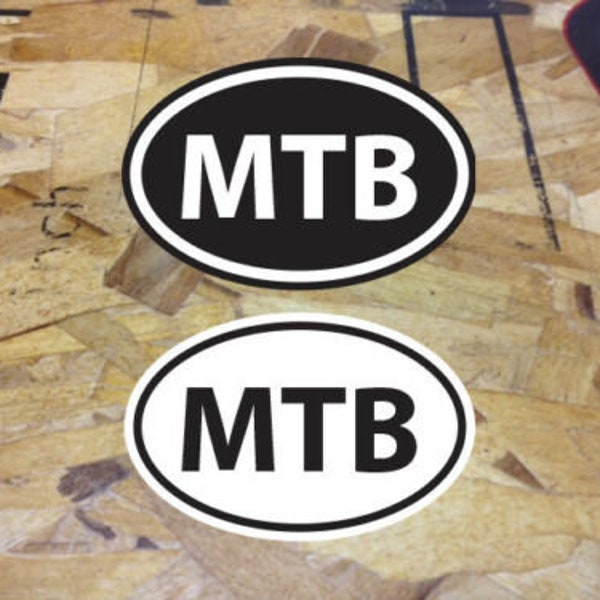 MTB - Stickers Printed & Cut OVALS on High Performance Outdoor vinyl sticker decal - 2 for 1