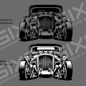 Hot Rod Modèle A Illustration SVG, EPS, PNG, Vector Drawing Outline Télécharger - 2 Designs