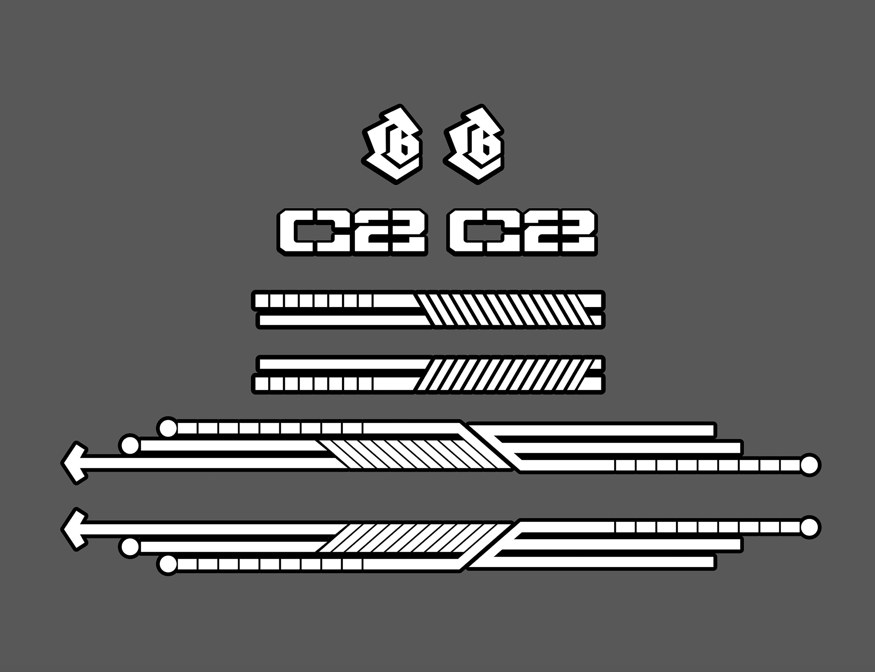 Collective Bikes C2 Cruiser BMX Stickers Decals Bike Kit White black Choose Color Etsy UK