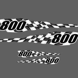 スノーモービル 800 または 600 チェッカーフラッグキット デカール ステッカー セット - 幅 36 インチ ユニバーサルフィット 800cc または 600cc