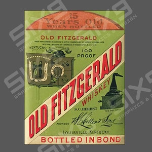 Old Fitzgerald Whisky Whisky Abgefüllt in Bond Bourbon Poster Remastered Digital Foto Bild