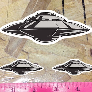 Flying Saucer Spaceship UFO Nasa Alien Outer space Funny Decal Sticker - 5" - 3 for 1