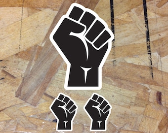 BLM Sticker Black Lives Matter Fist Black Power Strength Decal Vinyl 4" - 3 for 1