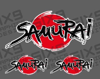 Samurai Sticker Decals Set of 3 Japan Japanese Style Daimo Warrior Decal