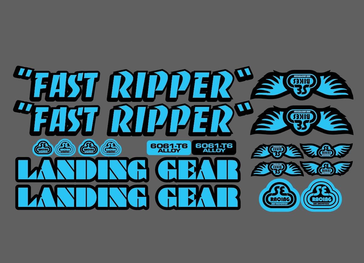 SE Bikes BMX Fast Ripper Landing Gear Stickers Decals Bike Kit
