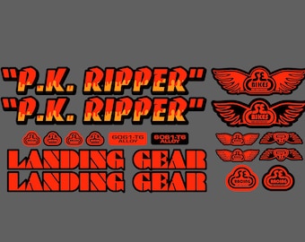 SE Bikes BMX PK Ripper Landing Gear Stickers Decals Bike Kit - Drip Kit - Choose Color Options