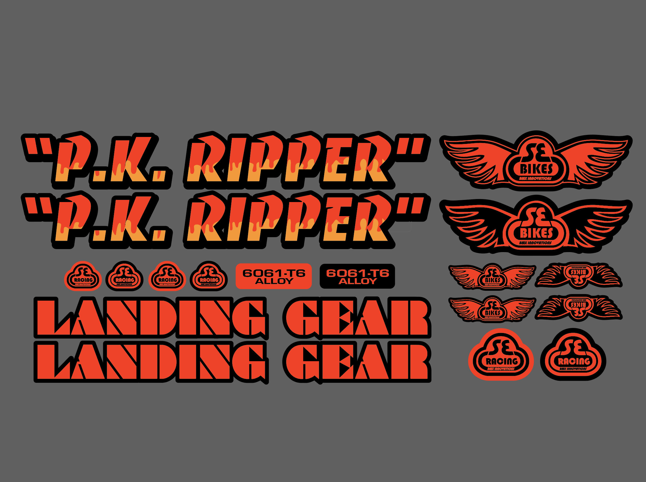 SE Bikes BMX PK Ripper Landing Gear Stickers Decals Bike Kit Drip Kit Choose Color Options Etsy