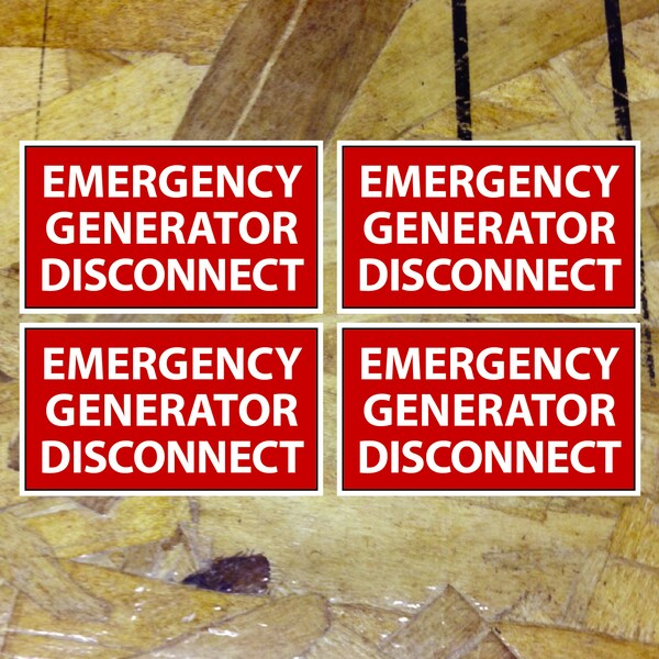 Emergency Generator Disconnect Sticker Etsy
