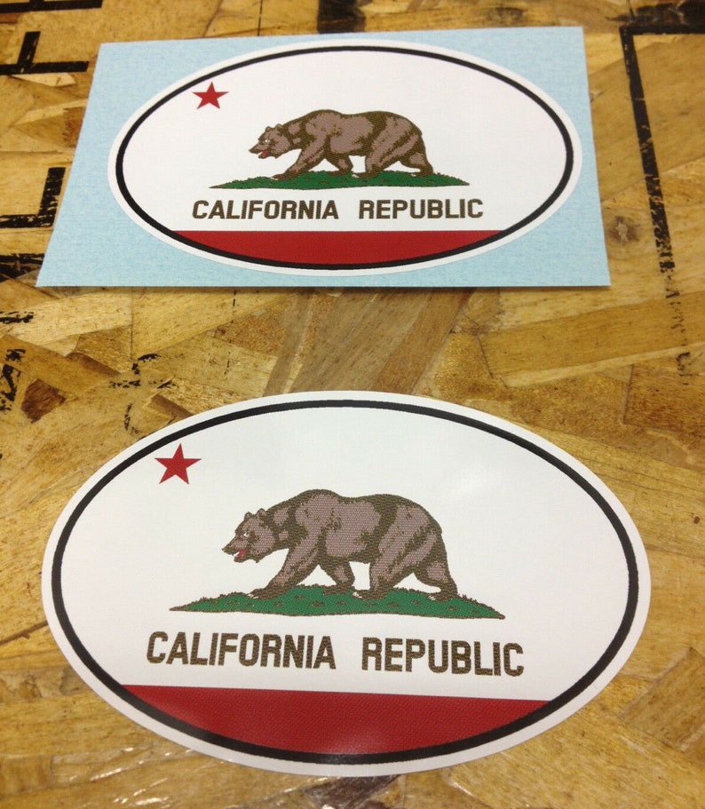 3.5-2 for 1 CA California Flag Ovals Republic Decal Bumper Window Car Truck Sticker