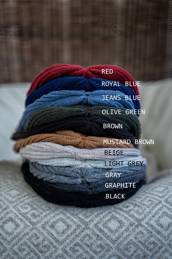 Cashmere Beanie Merino Wool Slouchy Hat 
