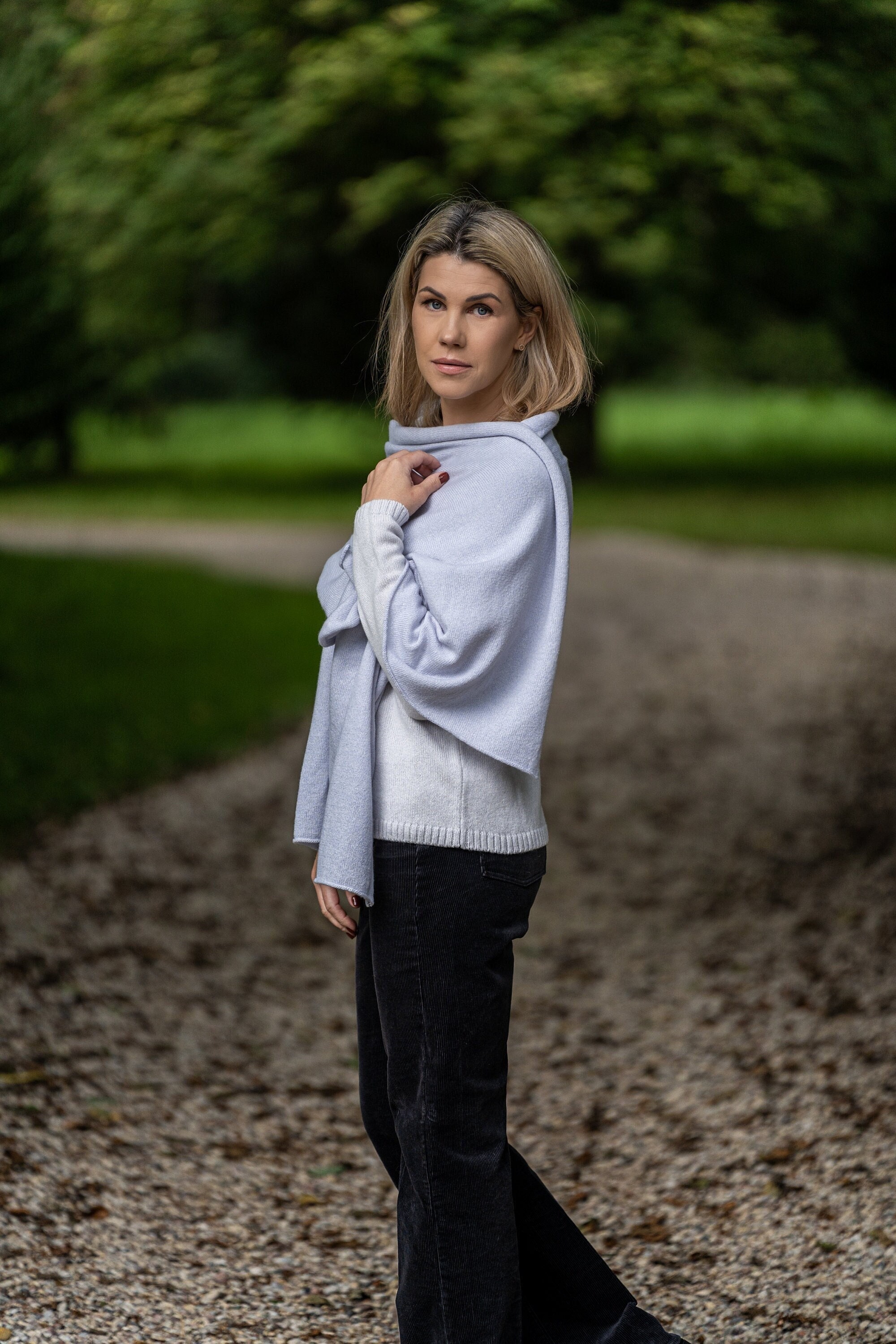 Pale Gray Blue Cashmere Scarf Cashmere Travel Wrap Soft - Etsy