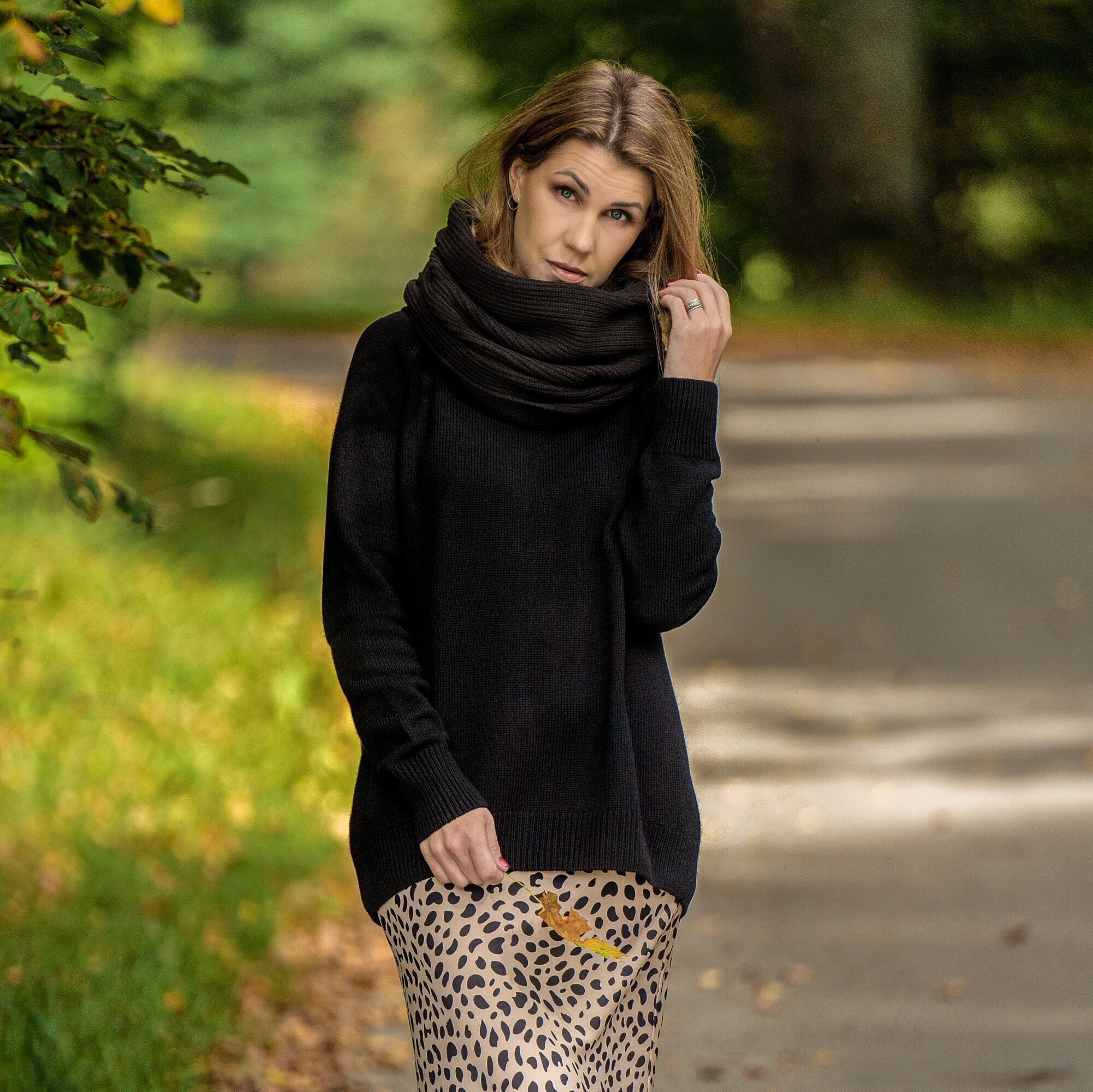 Black Ribbed Snood - Etsy