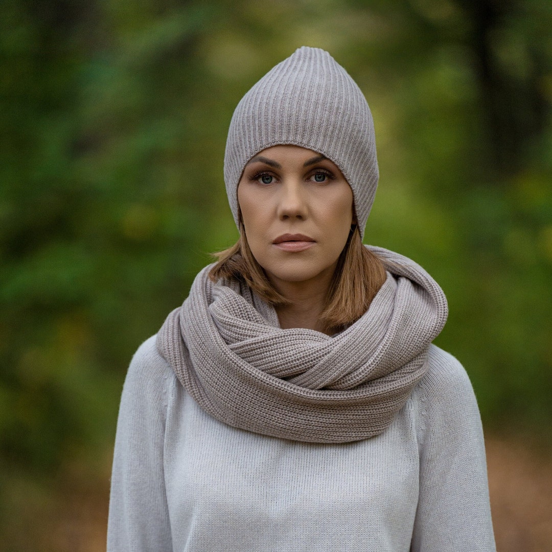 Cashmere Hat, Merino Wool Slouchy Beanie, Fisherman Beanie  display picture 2