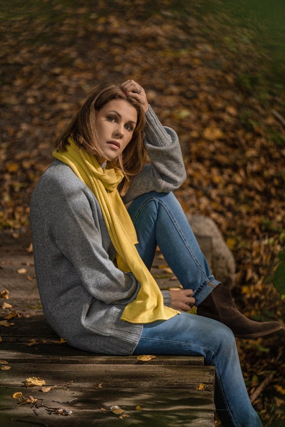 Cashmere Lightweight Chartreuse Shawl 
