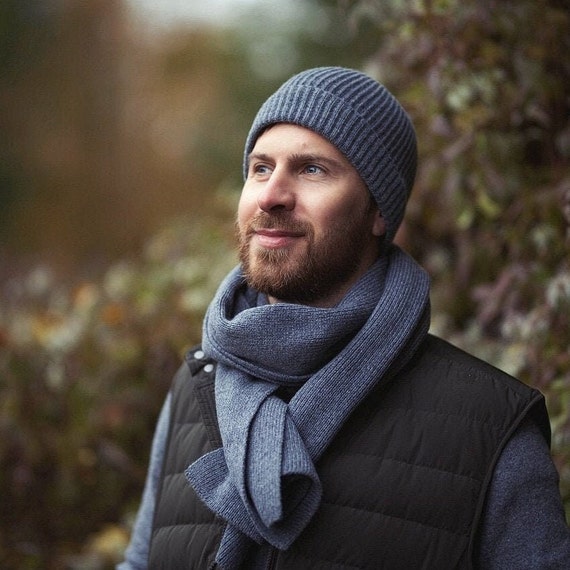 Kashmir Kind 100% Cashmere Ribbed Beanie - Heather Gray, One Size Fits All