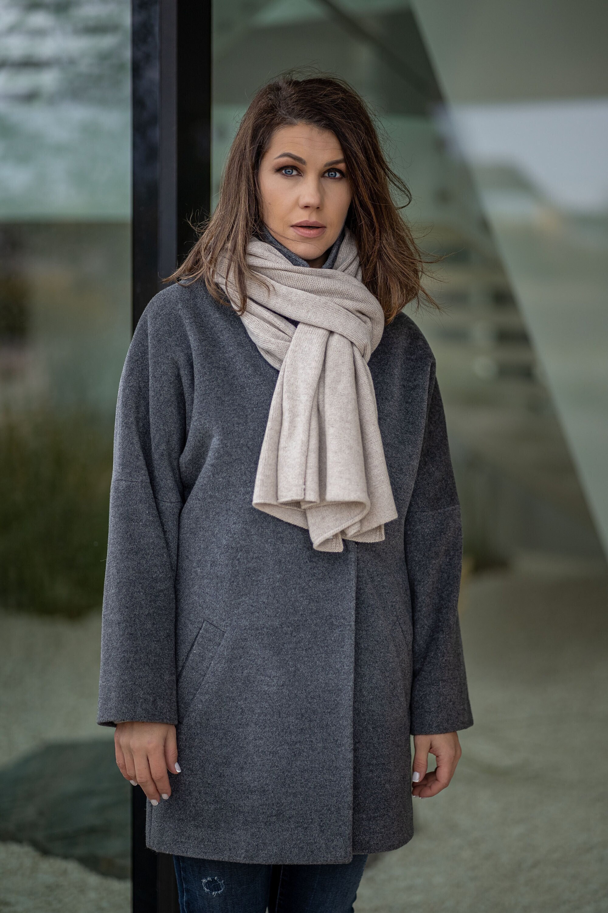 Luxury Cashmere Travel Blanket Scarf 
