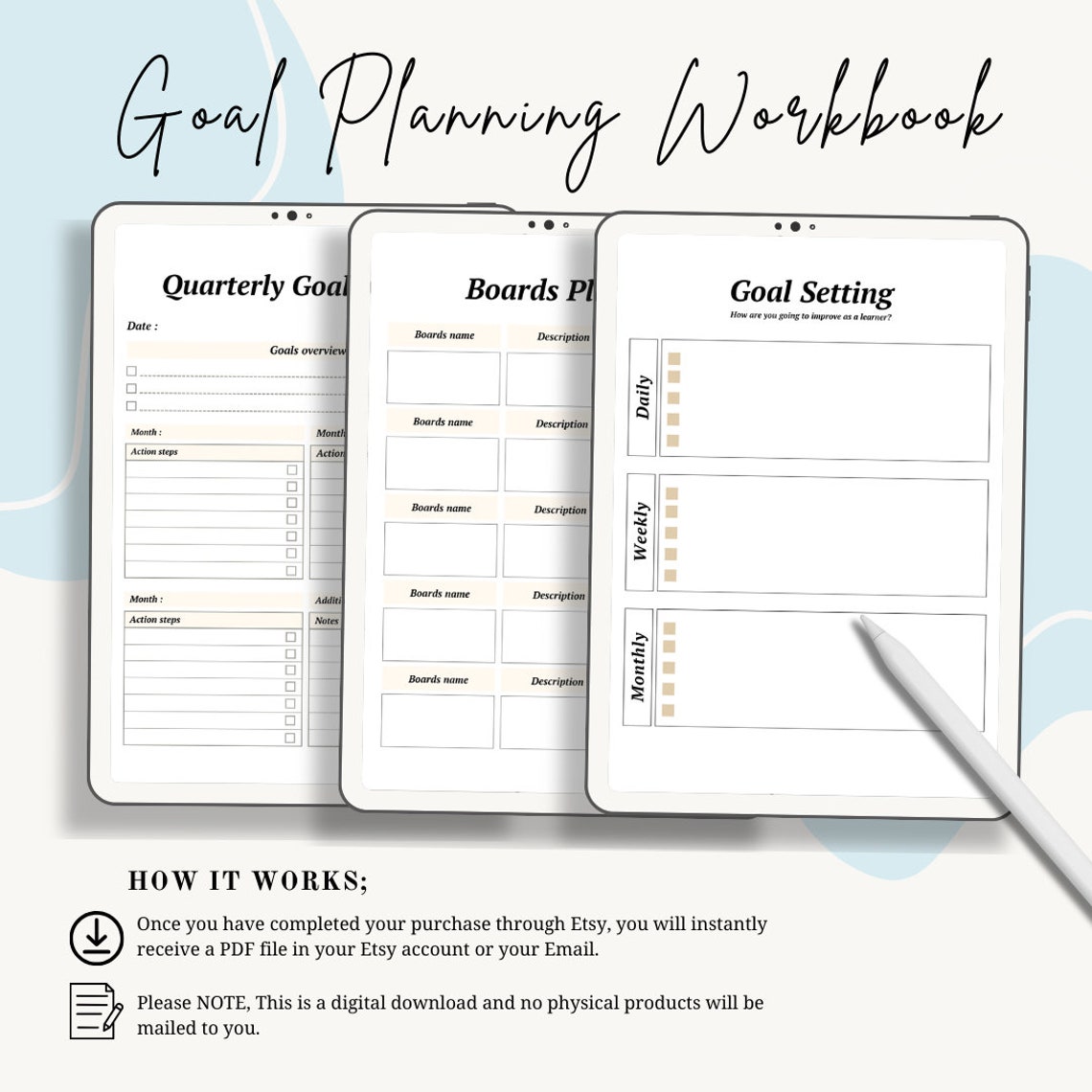 Goal Planning Workbook, Undated Planner, Productivity Journal, Self ...