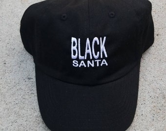 Christmas Theme BLACK Santa Dad Hat