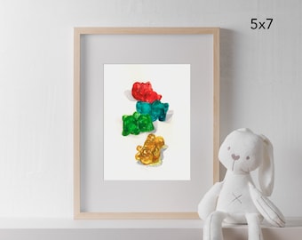 PRINT- "Gummy Bears" - Print from Watercolor painting - 8x10