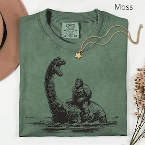 Comfort Colors®  Bigfoot Shirt, Loch Ness Monster Nessie Shirt, Funny Sasquatch Shirt, Cryptid Gifts, Mythical Creature Art, Vintage Outdoor