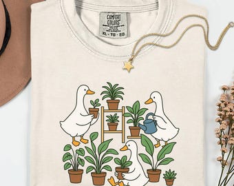 Comfort Colors® Goose Plant Shirt, Gardening Shirt, Funny Silly Goose Shirt, Plant Lover Gift, Plant Mom Gift, Gardener Shirt, Garden Shirt