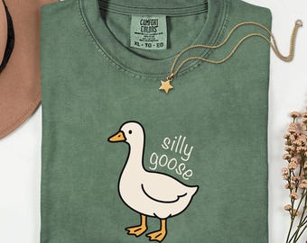 Camiseta Comfort Colors® com estampa de ganso bobo, camiseta engraçada de ganso, camiseta fofa de ganso, roupa de ganso, camiseta com meme, camiseta para amantes de gansos, presentes sarcásticos de ganso