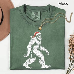 Comfort Colors® Bigfoot Christmas Tree Shirt, Santa Bigfoot Shirt, Xmas Christmas Gift, Funny Christmas Shirt, Christmas Sasquatch Shirt