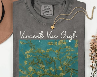 Comfort Colors® Van Gogh Shirt, Mandelblüten Malerei Shirt, Vintage Blumenkunst, Künstler Geschenk, Kunst Shirt für Sie, Kunstliebhaber Geschenk für Frauen