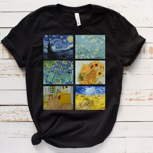 Starry Night Shirt, Van Gogh Starry Night Shirt, Sunflowers Van Gogh Art, Blossoms, Irises Paintings Tshirt, Van Gogh Gifts, Artist Shirt