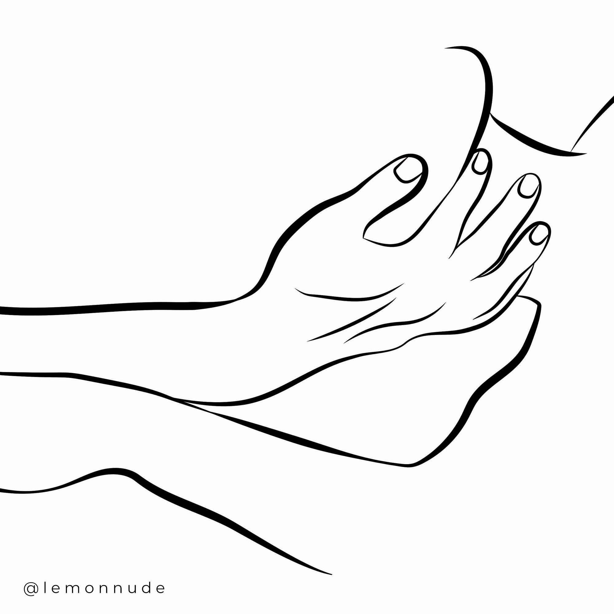 Romantic Couple Holding Hands During Sex, Intimacy Sex Line Art Minimalism  Framed Mini Art Print by Creative Modern Art