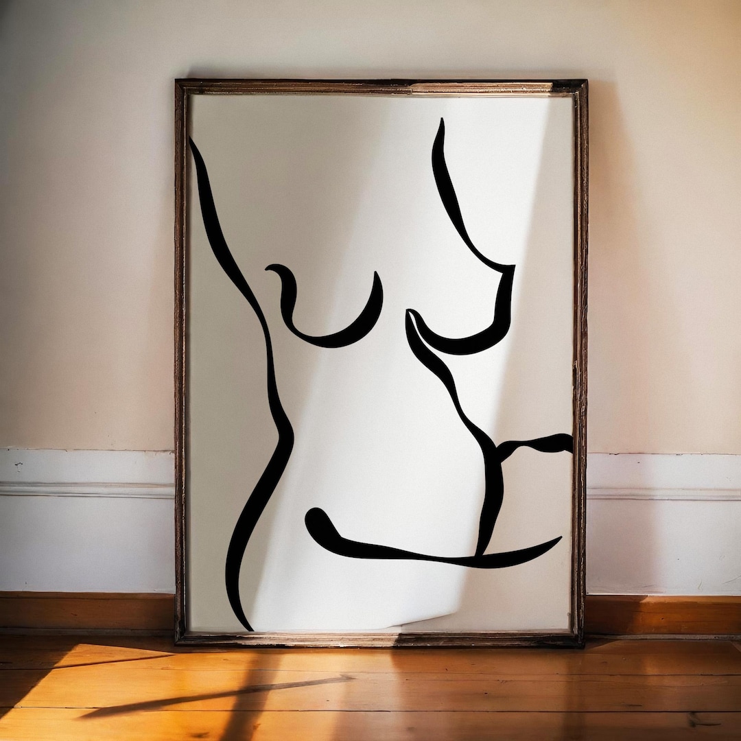 Naked Women,line Art Wall Art, Erotic Line Art Digital, Minimalism, Sexy, Black and White
