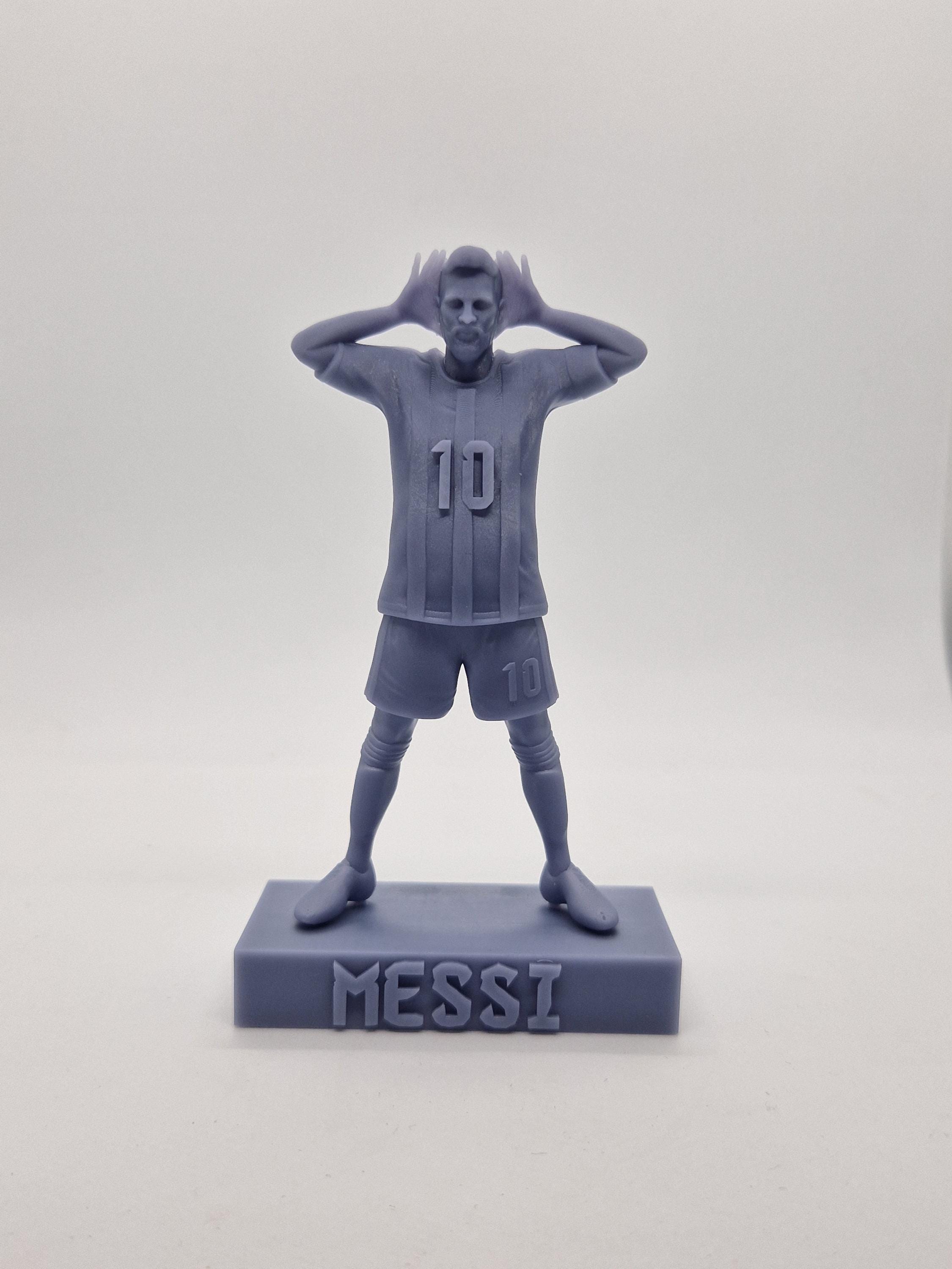3Dプリント製リオネル・メッシフィギュア、象徴的なセレブレーション