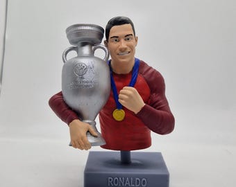 Ronaldo 3D printed | Euro winner figurine | Soccer Collectible, Cristiano Ronaldo Collectible Figurine | Euro Cup Celebration