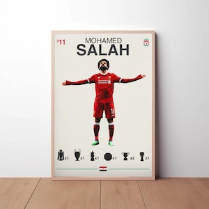 Salah Poster, Mo Salah Wall Art, Liverpool Print, Soccer Decor, Football Artwork, Mohamed Salah Fan Gift, Sports Print, Home Decor
