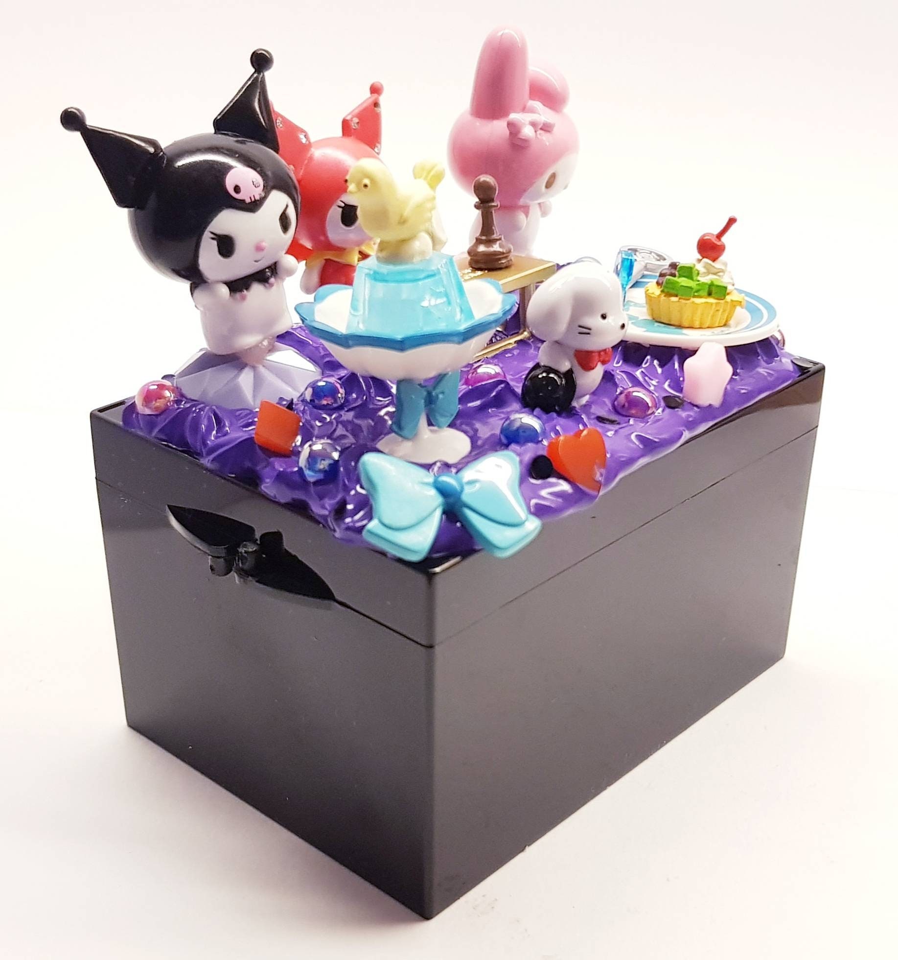 Kuromi x my melody my style cafe decoden black acrylic box | Etsy