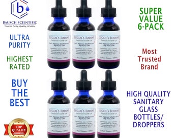 Lugol's Iodine 6.6% USP Grade - Bausch Scientific (USA 6-Pack)