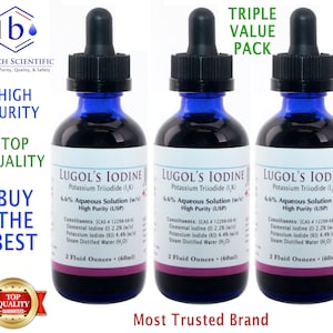 Iodo Lugol 6,6% Grau USP: Bausch Scientific, 3 frascos de 2 oz