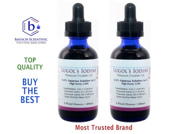Lugol's Iodine Solution 6.6% USP Grade - 2 oz (Twin Pack)