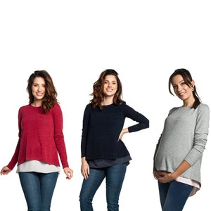 2in1 maternity shirt with nursing function nursing fashion maternity fashion pregnancy fashion maternity sweater nursing sweater model: ETIEN by Torelle image 1
