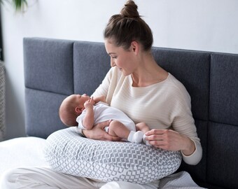 Stillkissen ergonomisch Stillhörnchen Sitzhilfe mit Öko-Tex Standard 100 Classic und Kleckse von MOTHERHOOD