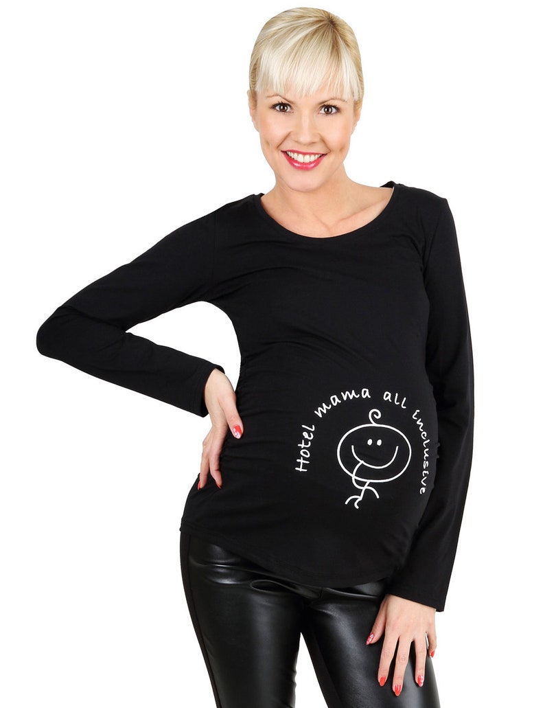 Umstandsshirt lustige Umstandsmode Schwangerschaftsmode Modell: HOTEL von be mama Bild 2