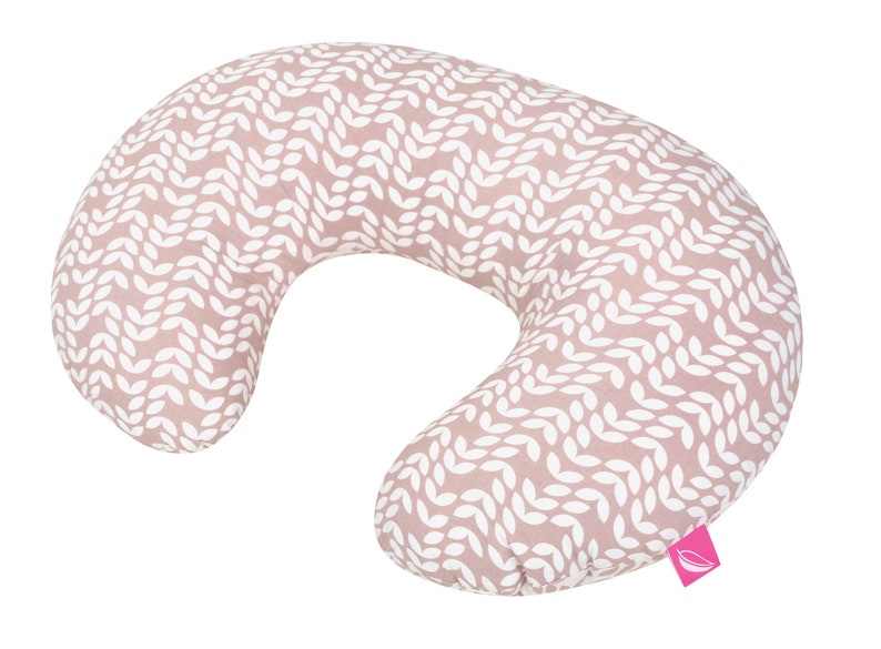 Stillkissen ergonomisch Stillhörnchen Sitzhilfe mit Öko-Tex Standard 100 Classic und Kleckse von MOTHERHOOD Blatt rosa Classic