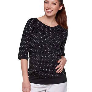 Maternity shirt with nursing function, short sleeve nursing shirt, nursing fashion, maternity fashion, pregnancy fashion T-shirt 2 in 1 model: MONIC by be mama image 7