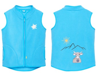 Kinder Fleeceweste Kinderweste Weste Kuschelweste Fleece mit Motiv Stickerei von be baby!