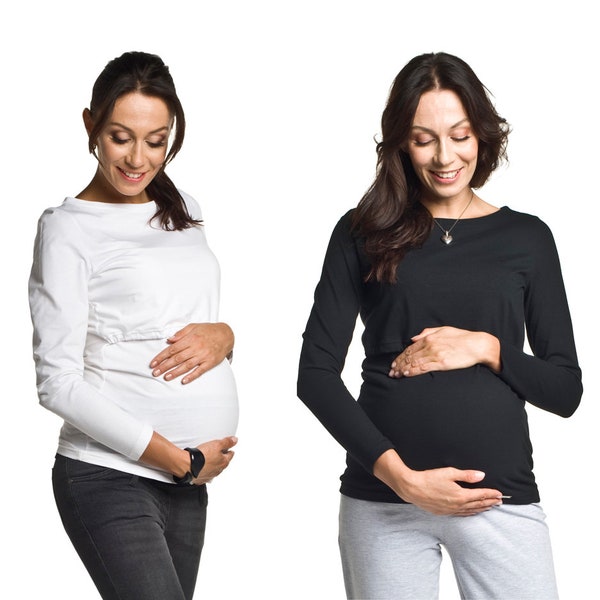 2in1 Umstandsshirt mit Stillfunktion Stillshirt Stillmode Umstandsmode Schwangerschaftsmode Modell: COMFY von Torelle
