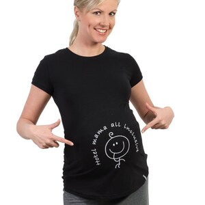 Umstandsshirt lustige Umstandsmode Schwangerschaftsmode Modell: HOTEL von be mama schwarz/kurz/XL