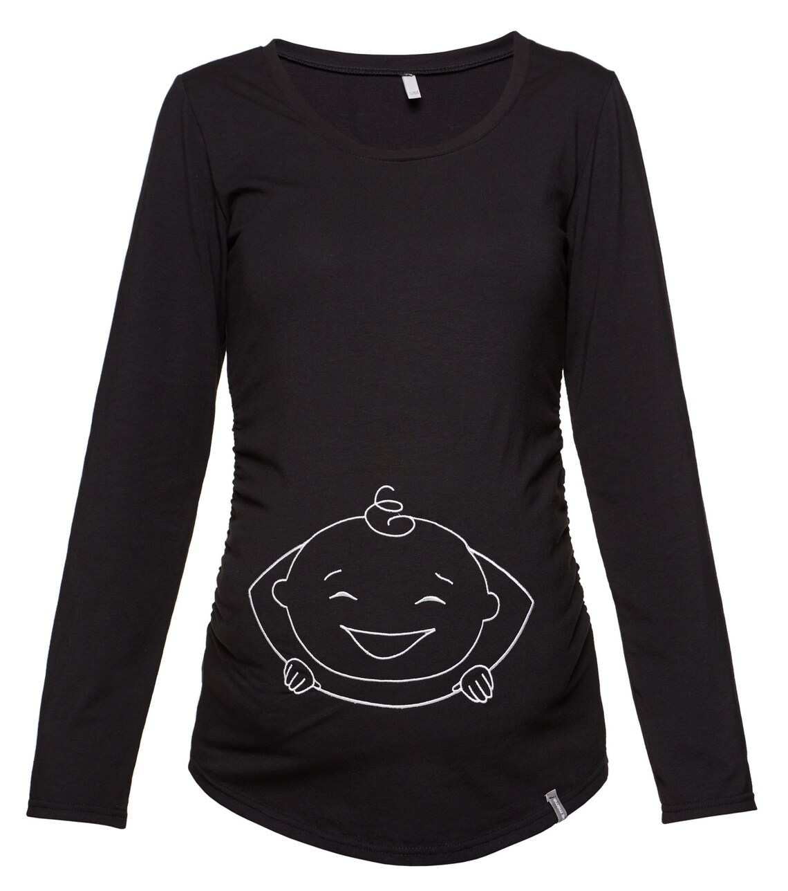 Umstandsshirt lustige Umstandsmode Schwangerschaftsmode Modell HERE I